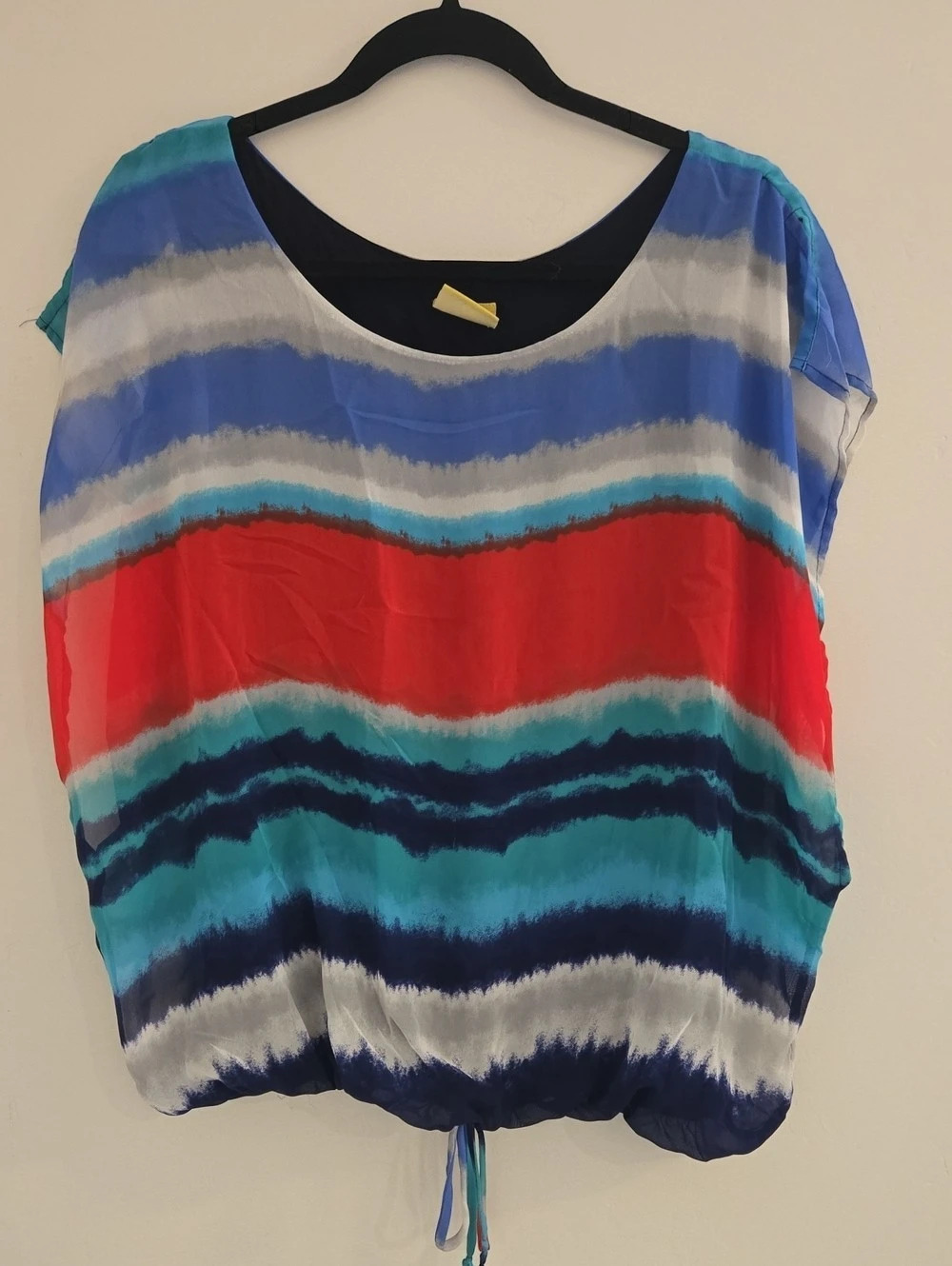 MOD Reflections Abstract Striped Tunic in Blue & Red Size Large